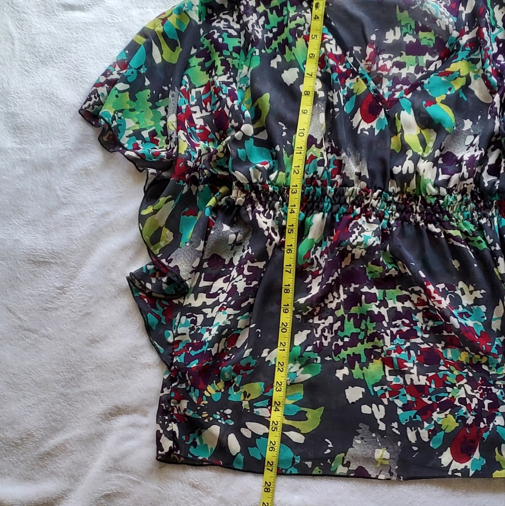 EUC - Full Tilt | Sheer Colorful Blouse Size XL - Picture 3 of 5